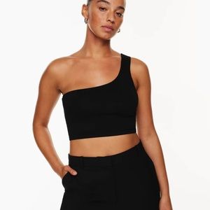 Aritzia Babaton Sculpt Knit One-Shoulder Cropped Tank